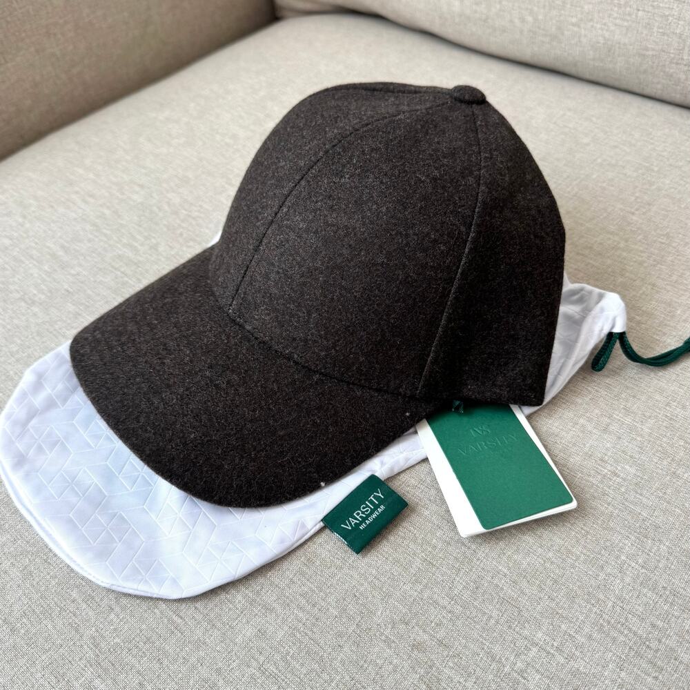 Varsity Headwear Virgin Wool Walnut Brown Baseball Cap Medium NEW 6 Panel Hat